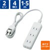 T-ST02N-2420WH 電源タップ 延長コード 4個口 2P ほこり防止シャッター スイングプラグ コンセント エレコム 31899666