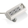 電源タップ コンセント 2m 2P×3個口 一括集中スイッチ デスク据付 雷サージ スイングプラグ エレコム