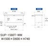 SUP-1560T-WW �y�ʍ�Ƒ�/�ω׏d150kg_�Œ莮_���ʒI�t_���[�N�e�[�u��150�V���[�Y_�ሳ�����~���V�� �R���H�� 35326882