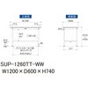SUP-1260TT-WW �y�ʍ�Ƒ�/�ω׏d150kg_�Œ莮_�S�ʒI�t_���[�N�e�[�u��150�V���[�Y_�ሳ�����~���V�� �R���H�� 35326952