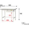 SUP-960U-WW 軽量作業台/耐荷重150kg_引き出し付き固定式_ワークテーブル150シリーズ_低圧メラミン天板 山金工業 35723536