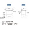 SUP-960U-WW 軽量作業台/耐荷重150kg_引き出し付き固定式_ワークテーブル150シリーズ_低圧メラミン天板 山金工業 35723536