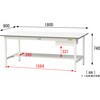 SUP-1890UT-WW 軽量作業台/耐荷重150kg_引き出し付き固定式_半面棚付_ワークテーブル150シリーズ_低圧メラミン天板 山金工業 35723545