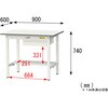 SUP-960UT-WW 軽量作業台/耐荷重150kg_引き出し付き固定式_半面棚付_ワークテーブル150シリーズ_低圧メラミン天板 山金工業 35723624