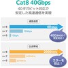 LD-OCM/BK50 LANケーブル CAT8 爪折れ防止 高耐久 メッシュ シールド構造 高速 40Gbps/2000MHz エレコム 38512961