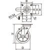 TWRJB-150RSP ブレーキサインプレート式キャスター(プレス製ゴム車)台車用 TRUSCO 39287484