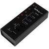 4ポートUSB 3.0ハブ 充電用USBポート x3 搭載(2x 1A / 1x 2A) 壁取付け用ブラケット付属 StarTech.com