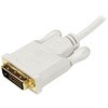 MDP2DVIMM6W Mini DisplayPort - DVI変換ケーブル 1．8m ホワイト Mini DP(オス) - DVI - D(オス) 1920x1200 StarTech.com 39433958