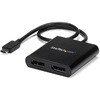 MSTCDP122DP USB-C - 2x DisplayPort 1.2 変換アダプター/4K30Hz/デュアルモニター/30cm一体型ケーブル/Windowsのみ/MSTハブ/マルチモニター ディスプレイポート 分配器/Type-C ディスプレイアダプター StarTech.com 39434825