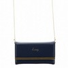 iPhone XS/iPhone X 【Lucy】チェーン付レター型ケース/ネイビー スタンド機能付 LEPLUS