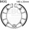 EBC-Brakes Motorcycle Grooved Replacement Brake Shoes to fit Rear Left