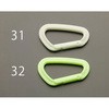 75mmカラビナフック(プラスチック製/蛍光ナチュラル) エスコ