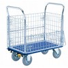 両面開閉型金網台車/空気入りタイヤ/フットブレーキ付き仕様 エヌケーキャリーキャスター
