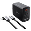 USB充電器 [PA-H60] 65W 画像出力対応 [USB-A 1ポート/USB-C 1ポート/HDMI 1ポート] ブラック AUKEY(オーキー)