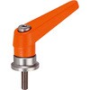 24420.1384 位置調整付クランピング・レバー、オネジ付、スラストベアリング付、ステンレス鋼製/オレンジ Roemheld Halder(ロームヘルド・ハルダー) 45515339