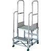 アルミ製作業用踏台 縞板タイプ 2段 階段両手すり付 TRUSCO