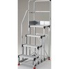 アルミ製作業用踏台 4段 階段片手すり天場二方付 TRUSCO