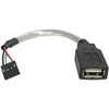 15cm PCケース/マザーボード接続用USB 2.0ケーブル USB Aタイプ メス - 4ピン USBマザーボードヘッダー メス StarTech.com