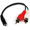 15cm ステレオオーディオAUDIO変換ケーブル 3.5mmミニジャック 3極 (メス) - 2x RCA(オス) StarTech.com