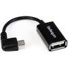 12cm L型Micro USB - USB OTG変換アダプタ マイクロUSBホストケーブル USB Aタイプ メスーUSB Micro-Bタイプ オス StarTech.com