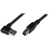 USBケーブル/USB 3.0(5Gbps)/1m/L型右向きType-A - Type-B/オス - オス/SuperSpeed USB 3.2 Gen1 規格準拠/ブラック/USB コード StarTech.com