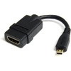 マイクロHDMI - HDMI 1.4 変換ケーブル/12.7cm/4K30Hz/Micro HDMI タイプD(オス) - HDMI(メス)/ブラック/モニター アダプター コード/ディスプレイ コンバーター StarTech.com