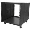 サーバーラック/オープンフレームキャビネット/9U/4ポスト/19インチ/取付奥行き59.5cm/静荷重135kg/キャスター&ハンドル付き/AV ネットワーク通信 ITコンピューター機器用データセンター 小型ラック StarTech.com