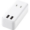 MOT-U07-22WH 電源タップ 2個口 2P USB付 (コンセント×1 USB A×2 合計2.4A) ほこり防止シャッター 横向き 直差し USBタップ エレコム 46283388