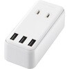 MOT-U08-23WH 電源タップ 2個口 2P USB付 (コンセント×2 USB A×3 合計2.4A) ほこり防止シャッター 横向き 直差し USBタップ エレコム 46283406