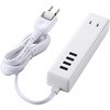 MOT-U11-2415WH 電源タップ 延長コード 2個口 2P USB付 (コンセント×2 USB A×4 合計3.4A) ほこり防止シャッター USBタップ エレコム 46283467