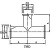 7MD(異径) SUS316L 異径チーズSUS316L(クランプ継手) トーステ 46633074