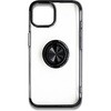 iPhone14耐衝撃メタリックフレーム リング付きクリア背面ケース エアージェイ