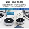 LBT-SP03BK スピーカーフォン 会議用 マイクスピーカー Bluetooth 無線&有線 両対応 有線(USB-A) ノイズリダクション エコーキャンセラー エレコム 47876738