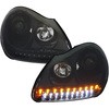 ポルシェ カイエン 955 高輝度LEDポジション+LEDウィンカー 内蔵プロジェクターヘッドライト (HID車用ブラッククローム) クリスタルアイ
