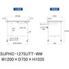 SUPHC-1275UTT-WW 軽量作業台/耐荷重128kg_移動式_引き出し付_全面棚付_ワークテーブル150シリーズ_低圧メラミン天板 山金工業 49223993