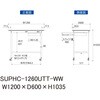 SUPHC-1260UTT-WW 軽量作業台/耐荷重128kg_移動式_引き出し付_全面棚付_ワークテーブル150シリーズ_低圧メラミン天板 山金工業 49224009