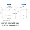 SUPHC-1890WTT-WW 軽量作業台/耐荷重128kg_移動式_ワイド引き出し付_全面棚付_ワークテーブル150シリーズ_低圧メラミン天板 山金工業 49224045