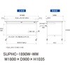 SUPHC-1890W-WW 軽量作業台/耐荷重128kg_移動式_ワイド引き出し付_ワークテーブル150シリーズ_低圧メラミン天板 山金工業 49224359