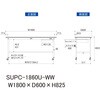 SUPC-1860U-WW 軽量作業台/耐荷重128kg_移動式_引き出し付_ワークテーブル150シリーズ_低圧メラミン天板 山金工業 49224474