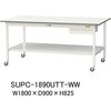 軽量作業台/耐荷重128kg_引き出し付_移動式H825_全面棚板付_ワークテーブル150シリーズ 山金工業