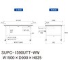 SUPC-1590UTT-WW 軽量作業台/耐荷重128kg_移動式_引き出し付_全面棚付_ワークテーブル150シリーズ_低圧メラミン天板 山金工業 49224605