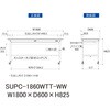 SUPC-1860WTT-WW 軽量作業台/耐荷重128kg_移動式_ワイド引き出し付_全面棚付_ワークテーブル150シリーズ_低圧メラミン天板 山金工業 49224709