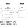 SUPC-1590WTT-WW 軽量作業台/耐荷重128kg_移動式_ワイド引き出し付_全面棚付_ワークテーブル150シリーズ_低圧メラミン天板 山金工業 49224718