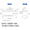 SUPC-1860WT-WW 軽量作業台/耐荷重128kg_移動式_ワイド引き出し付_半面棚付_ワークテーブル150シリーズ_低圧メラミン天板 山金工業 49224903