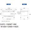 SUPC-1590WT-WW 軽量作業台/耐荷重128kg_移動式_ワイド引き出し付_半面棚付_ワークテーブル150シリーズ_低圧メラミン天板 山金工業 49224919