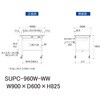 SUPC-960W-WW 軽量作業台/耐荷重128kg_移動式_ワイド引き出し付_ワークテーブル150シリーズ_低圧メラミン天板 山金工業 49225077