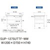 SUP-1275UTTF-WW 軽量作業台/耐荷重150kg_中間棚付固定式_引き出し付_全面棚付_ワークテーブル150シリーズ_低圧メラミン天板 山金工業 49225147
