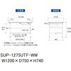 SUP-1275UTF-WW 軽量作業台/耐荷重150kg_中間棚付固定式_引き出し付_半面棚付_ワークテーブル150シリーズ_低圧メラミン天板 山金工業 49225454