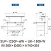 SUP-1260F-WW+UK-1200-W 軽量作業台/耐荷重150kg_中間棚付固定式_架台付_ワークテーブル150シリーズ_低圧メラミン天板 山金工業 49226048