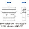 SUP-1545T-WW+UK-1500-W 軽量作業台/耐荷重150kg_固定式_架台付_半面棚付_ワークテーブル150シリーズ_低圧メラミン天板 山金工業 49226163